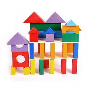 Деревянный конструктор окрашенный, 35 деталей, в пакете (Paremo, PE117-14)